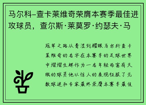 马尔科-查卡莱维奇荣膺本赛季最佳进攻球员，查尔斯·莱莫罗·约瑟夫·马尔科姆